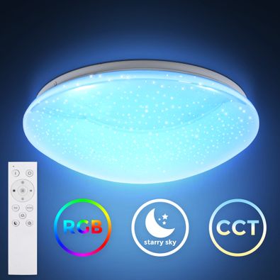 LED Deckenleuchte Sternenlicht RGB CCT weiß 15W Timer Farbwechsel