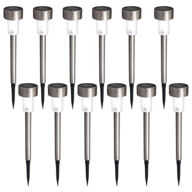 12x LED Solar-Außenleuchte Gartenspieß Erdspieß IP44 Dämmerungssensor