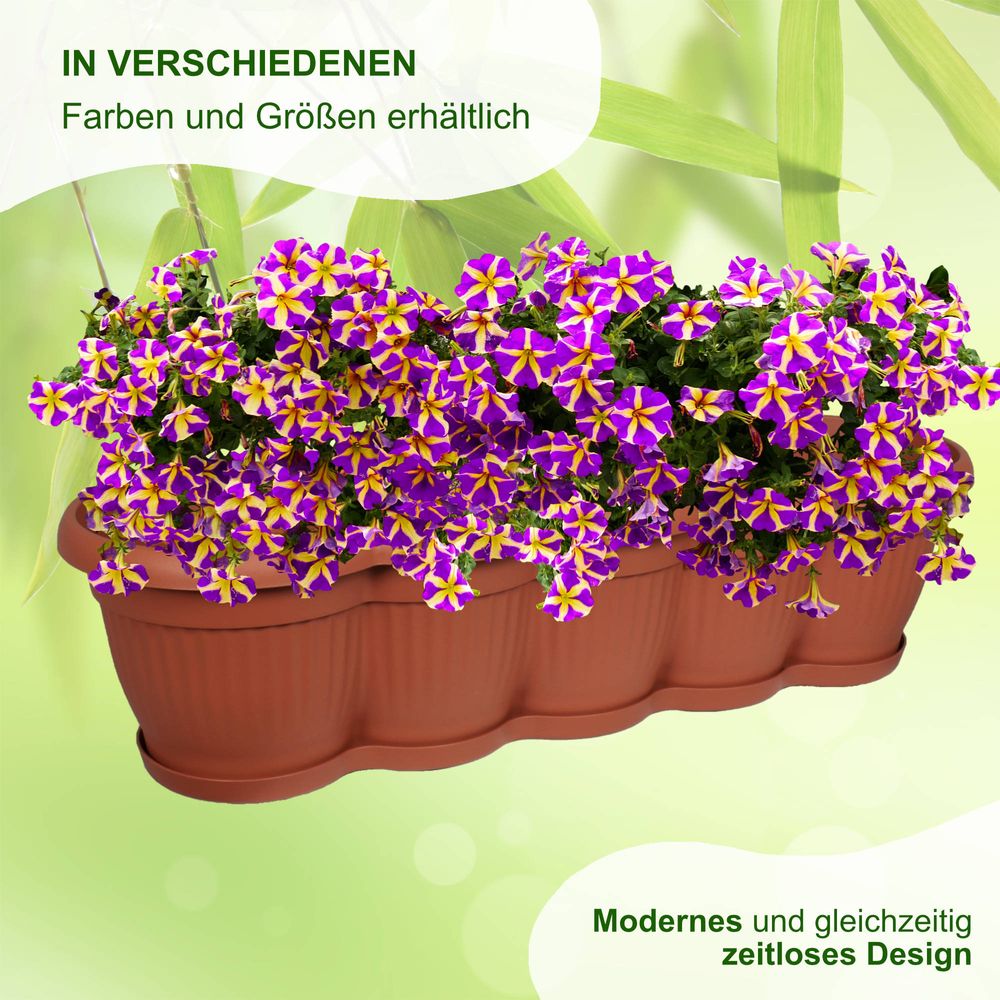 MePla - Blumenkasten Ripp mit Untersetzer