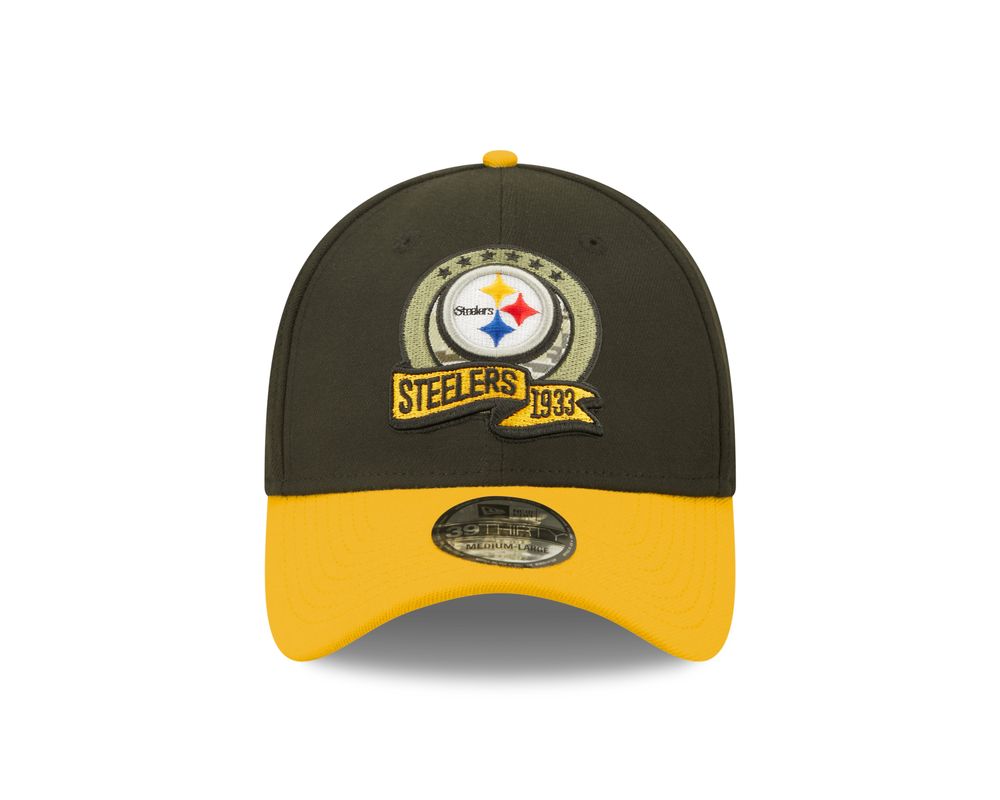 Pittsburgh Steelers New Era Salute to Service (STS) 2022 9FORTY Trucker Sideline  Hat