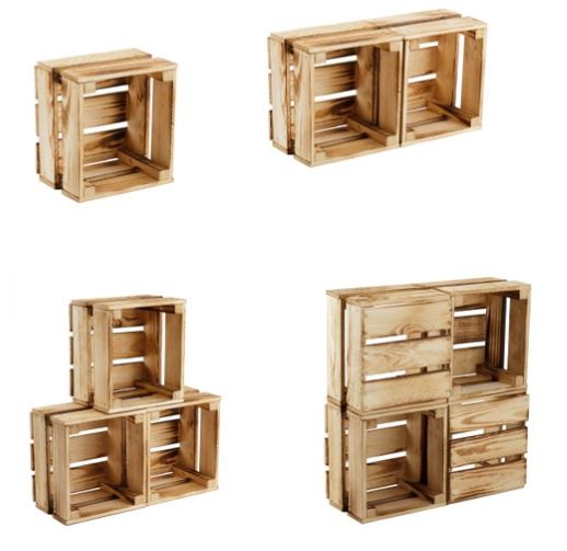 wall shelf Wooden crate FLAME-BOX 24x21x15cm flower pot plants box fruit box decoration box Vintage Shabby Chick Look Retro storage box