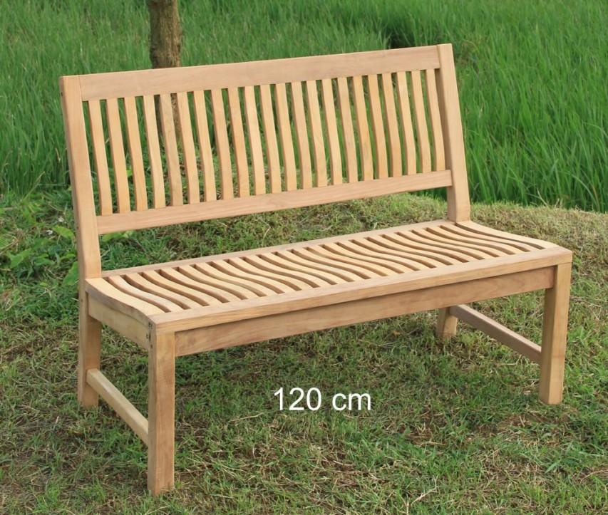Stabile Gartenbank Kingsbury in Premium Teak ohne Armlehne 120 cm