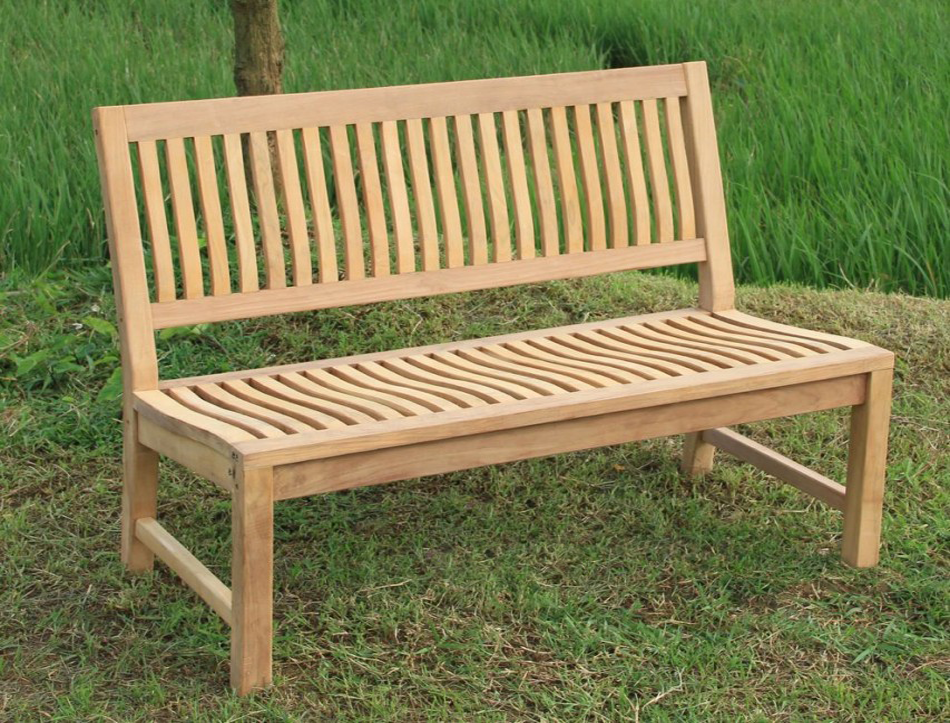 Stabile Gartenbank Kingsbury in Premium Teak ohne Armlehne 150 cm