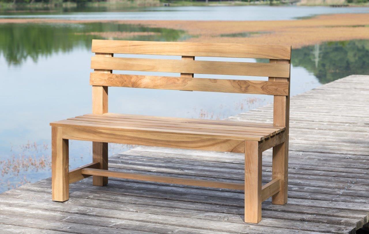 Stabile Parkbank Gartenbank 150 cm in Premium Teak