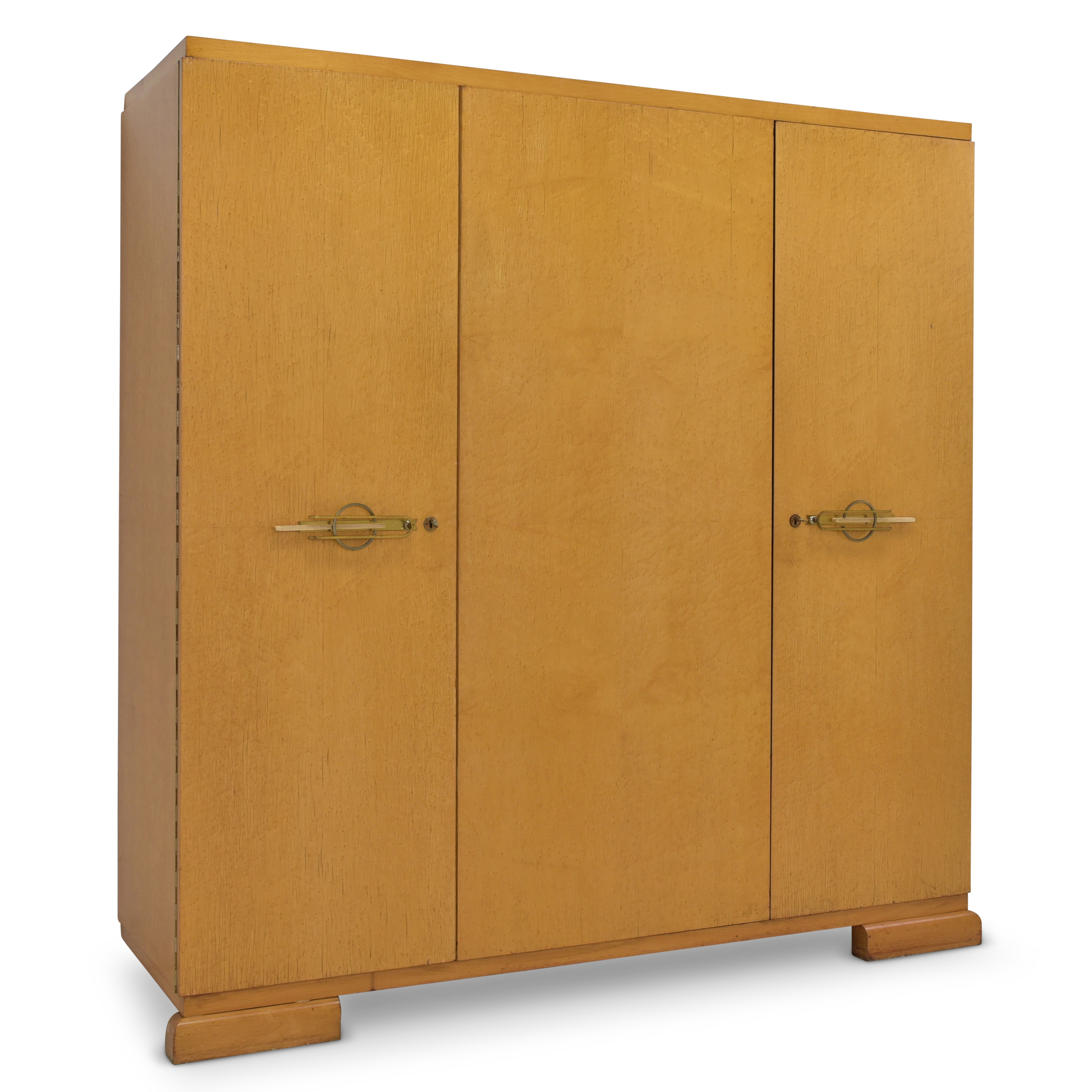 antik! kleiderschrank restauriert art déco vintage ahorn hell dielenschrank  | antik-garten