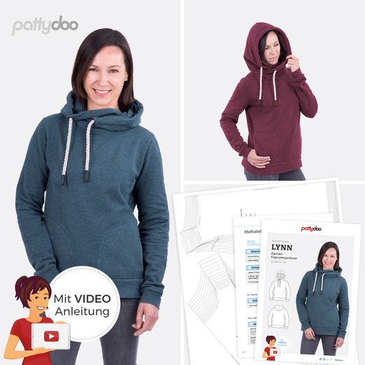 Kapuzenpullover - Lynn - Papier-Schnittmuster