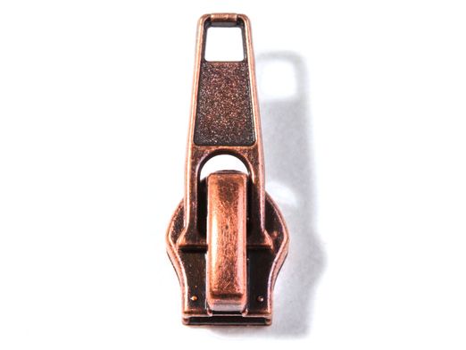 Zipper für 6,5mm Raupe - 4 Stk. - Altkupfer