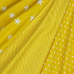 Cotone popeline - Mini stelle giallo bianco