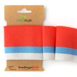 Cuff Me College Strick Orange Hellblau Weiß