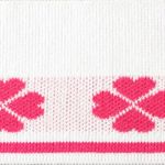 Fertigbündchen Symbol - Kleeblätter Weiß Pink Fertigbündchen Symbol - Kleeblätter Weiß Pink