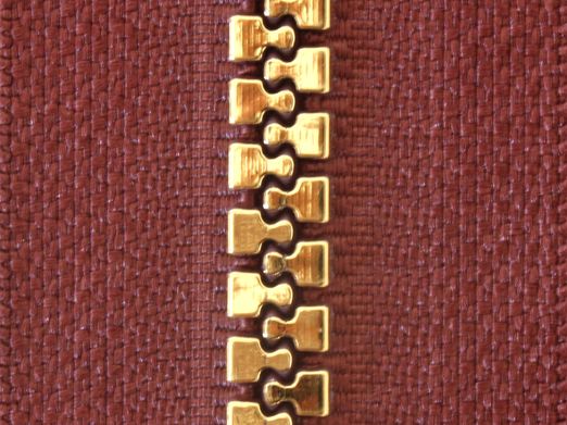 Gold Metallisierter Jacken Reißverschluss - 25 cm -Braun B26