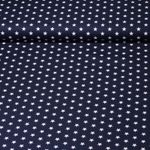 Popeline de coton Stina - Etoiles Bleu marine foncé Blanc