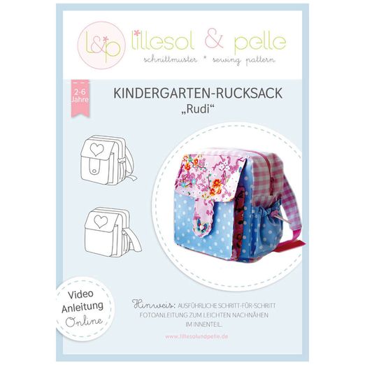 Kindergartenrucksack - Rudi - Papierschnittmuster