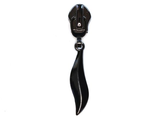 Zipper mit Blatt für 6,5mm Raupe - 4 Stk. - Gunmetal