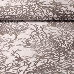 Baumwoll-Canvas - Leinenlook Korallen Grau Braun