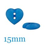 Bouton en polyester 2 trous coeur 15mm-0