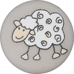 Bouton mouton en polyester avec oeillet 15mm-1