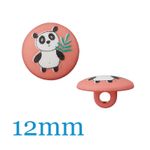 Bouton en polyester Panda avec oeillet 12mm-0