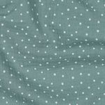 Puuvilla Musliini - Double Gauze Dots Dusty Mint Valkoinen