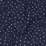 Puuvilla Musliini - Double Gauze Dots Navy Valkoinen