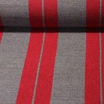 Modestoff - Jacquard Plaid Stripes Grau Melange Rot