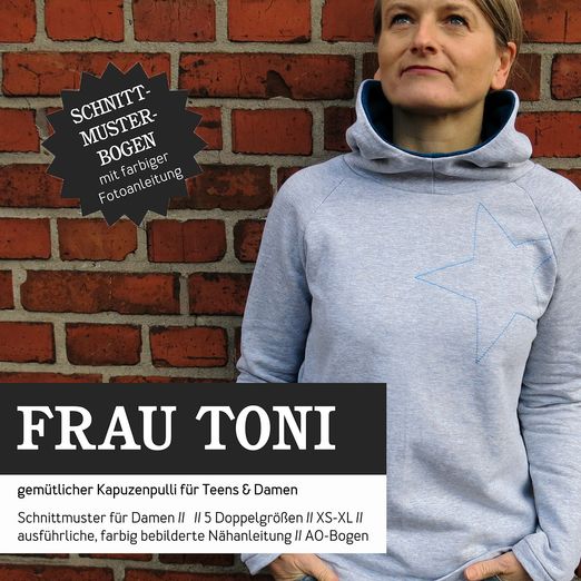 Kapuzensweater - FRAU TONI - Papierschnittmuster