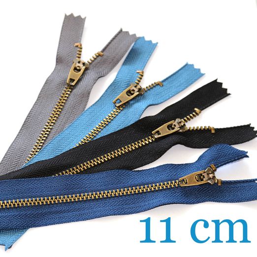 Fermeture éclair en métal pour jeans laiton 11 cm