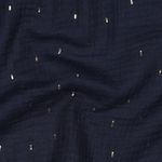 Baumwolle Musselin - Double Gauze Ministriche Foilprint Gold Navy