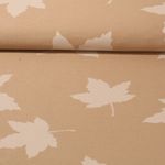 Modestoff - Jacquard Plaid Blätter Beige Melange Dunkelbeige