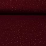 Baumwoll Musselin - Double Gauze Goldpunkte Bordeaux