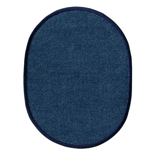 Flicken Jeansflick oval mittelblau - 2 Stück