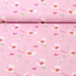 Baumwoll Popeline - Peppa Wutz in Liebe Rosa