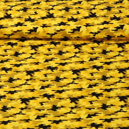 Popeline de coton - Jaune camouflage