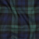 Modestof - Tartan Ternet Navy Grøn