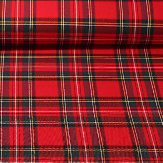 Tissu habillement  - Tartan brossé - rouge