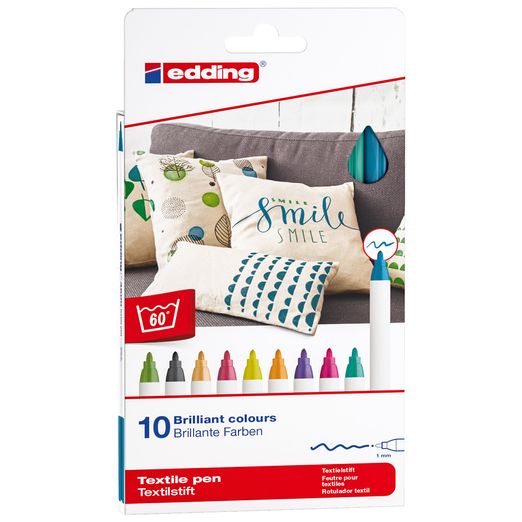 EDDING Textilstift 4600 - Fun Colours -10er Set 