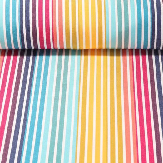 Outdoorstoff - Karibik Kleine Streifen Teflonbeschichtet Multicolor