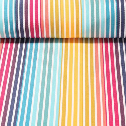 Outdoorstoff - Karibik Kleine Streifen Teflonbeschichtet Multicolor