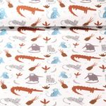 Jersey - Animaux du zoo - blanc bleu pétrole