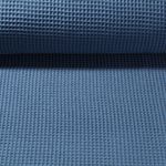 Waffelpique - bleu jean uni