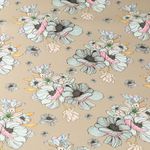 Kunstleder Blumen beige - Meterware