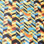 Kunstleder Zickzack gelb blau - Meterware