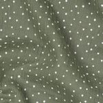Puuvilla musliini - kaksinkertainen harso Dots salvia vihreä valkoinen