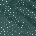 Puuvilla musliini - kaksinkertainen harso Dots kuusenvihreä valkoinen