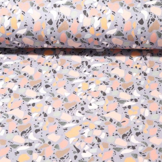 Toile de coton - Gris terrazzo