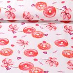 Jersey - Impression numérique Donut blanc rouge