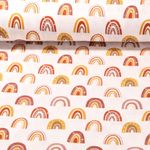 Mousseline de coton bio - Arches Ecru Rouille Texture lisse