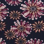 Modestoff - Federblüten Navy Bordeaux