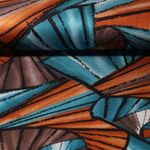 Modestoff - Abstrakte Blätter Petrol Braun