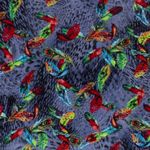 Modestoff - Bunte Federn Blau